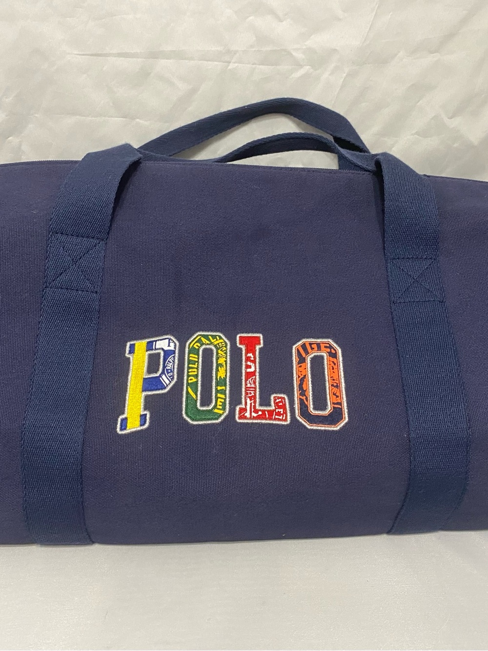 Polo by Ralph Lauren Navy Canvas Duffel with Multicolor POLO Patch - Picture 2 of 13